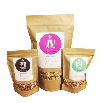 Bao bì thực phẩm có thể phân hủy sinh học có thể phân hủy bằng túi giấy kraft có cửa sổ