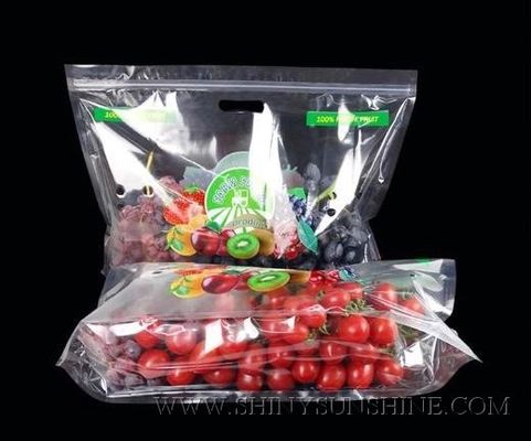 Siêu thị Bao bì trái cây và rau quả bằng nhựa trong suốt Pp Pe Nho Bao bì trái cây tươi